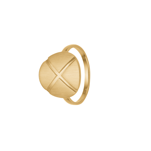 Ring, plade m/kryds, forg sølv, från Aagaard