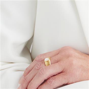 Ring, Perlemor, forg sølv, från Aagaard