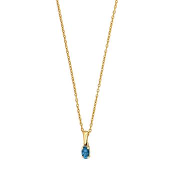 14kt. guldvedhæng m/London topas inkl. forg., från Siersbøl