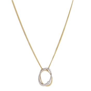 14kt. guldvedhæng bicolor m/dia. 0.050ct. W/SI ink, från Siersbøl