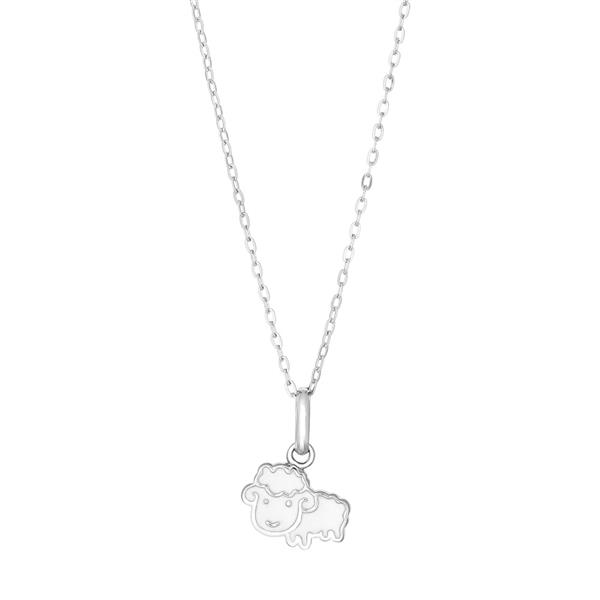 Rhod. sølvvedhæng får inkl. kæde, från Noa Kids
