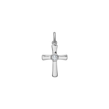 Siersbøl korshänge i silver med cz 18 mm