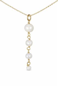 Y-Kæde sølv forgyldt med ferksvandsperler, från L&G