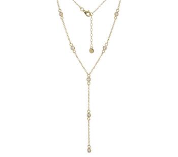 Y-kæde sølv forgyldt zirkonia, från L&G