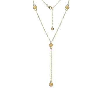 Y-Kæde sølv forgyldt blomster, från L&G