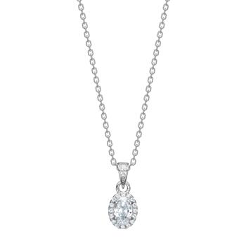 Sølvrhd. vedhæng m/cz incl kæde, från Siersbøl