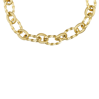 Halskæde i stål, belagt med 14 K guld (Kopier), från Blicher Fuglsang