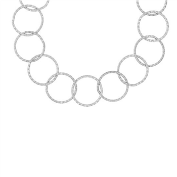 Halskæde i stål med rustikke ringe, från Blicher Fuglsang