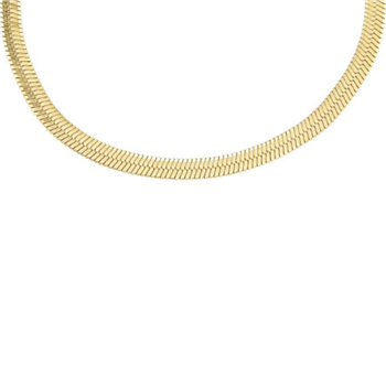 Slangehalskæde bredt i stål, belagt med 14 K guld, från Blicher Fuglsang