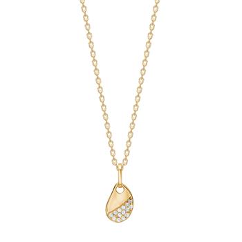 8kt. guldvedhæng m.cz inkl. forg. kæde, från Siersbøl