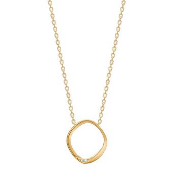 14kt. guldvedhæng m.0,010ct W/SI inkl. forg. kæde, från Siersbøl