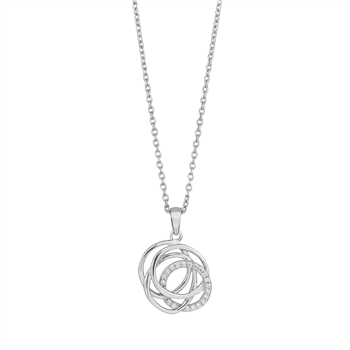 Rhod. sølvvedhæng m/cz inkl. kæde, från Siersbøl