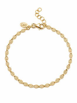 Armbånd sølv forgyldt rille, från L&G