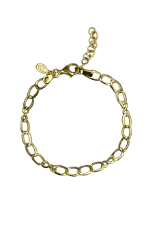 Armbånd sølv forgyldt åben oval, från L&G