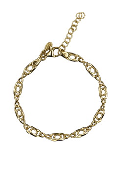 Armbånd sølv forgyldt ovale cirkler, från L&G