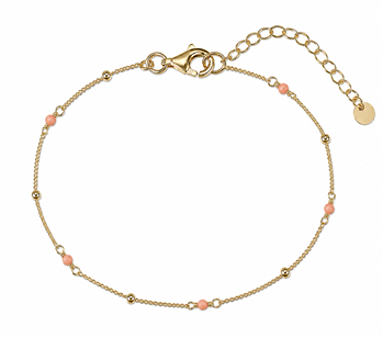 Armbånd sølv forgyldt grøn bamboo coral, från L&G