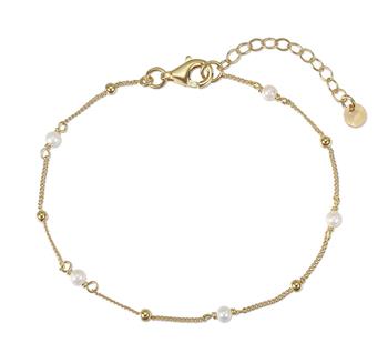 Armbånd sølv forgyldt med ferskvandsperler, från L&G