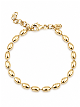 Armbånd sølv forgyldt oliven, från L&G