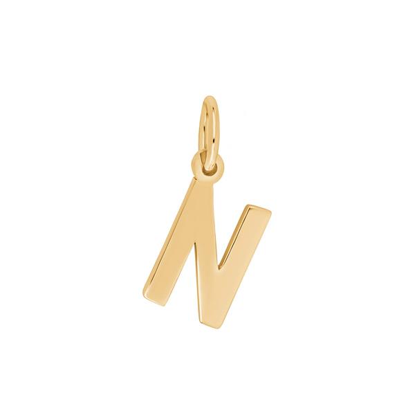 Forg. sølvvedhæng bogstav - N , från Siersbøl