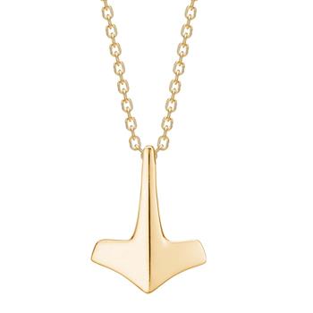 SON kæde stål IP gold med Thors hammer 50+5cm, från Son of Noa