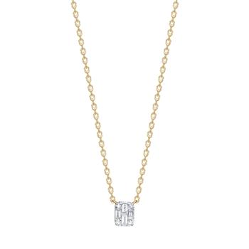 14kt. guldvedhæng m.0,08ct W/SI med guldkæde, från Siersbøl