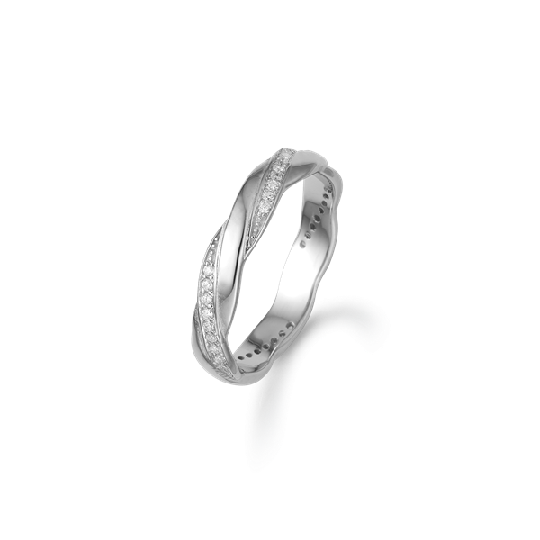 RHOD. SØLV RING M/SY.ZIRCONIA, från Aagaard