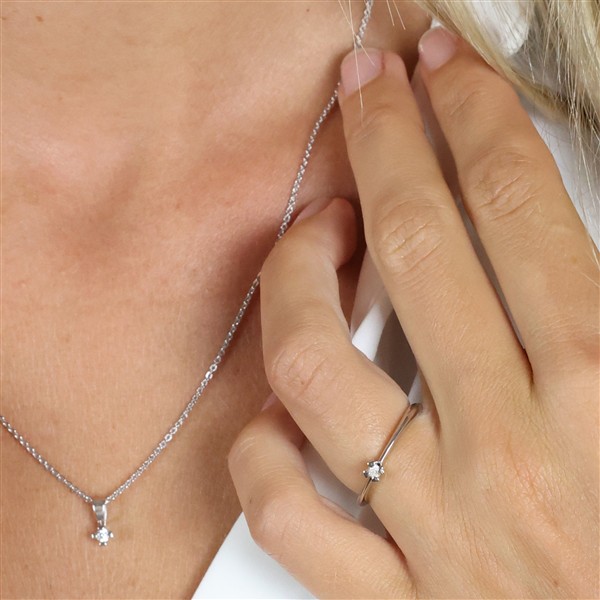 MARY Ring sølv LG DIAM 0,05CT W/VS, från Aagaard