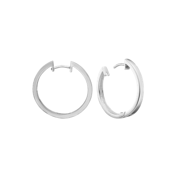 RHOD. SØLV CREOL 20MM, TRÅD 3MM M/KLAPLÅ, från Aagaard