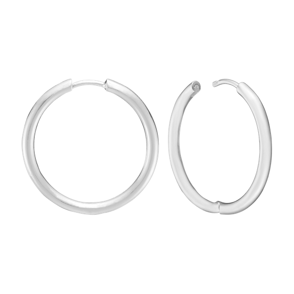 RHOD. SØLV CREOL  28 MM TRÅD 2,5 MM M/KL, från Aagaard