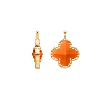 Glas facet kløver m/fg sølv, från Heinzendorff