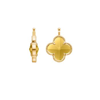 Glas facet kløver m/fg sølv, från Heinzendorff