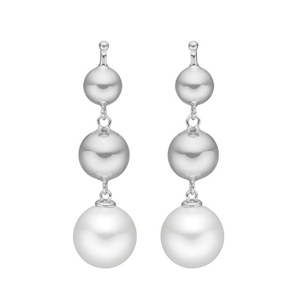 Rhod. sølv system-vedhæng m. perle, från Heinzendorff