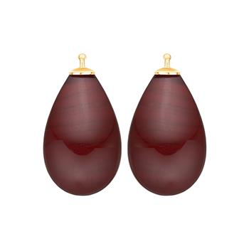 Bøhmisk kvartsglas dråbe farve84 m/fg sølv - par, från Heinzendorff