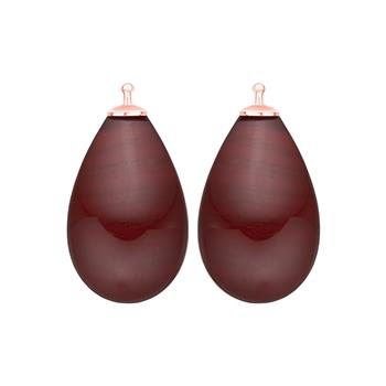 Bøhmisk kvartsglas dråbe farve84 m/rfg sølv - par, från Heinzendorff