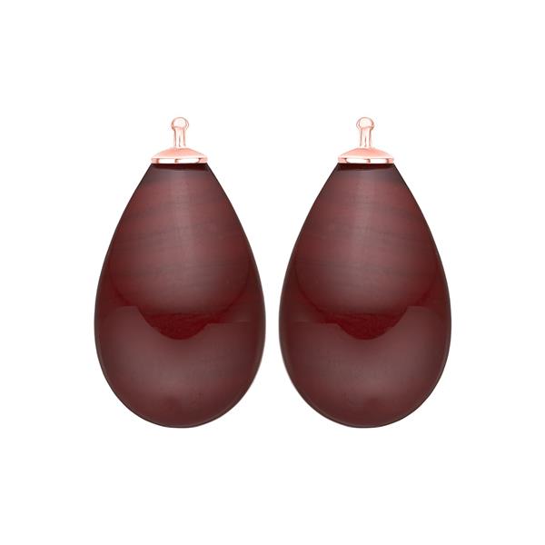 Bøhmisk kvartsglas dråbe farve84 m/rfg sølv - par, från Heinzendorff