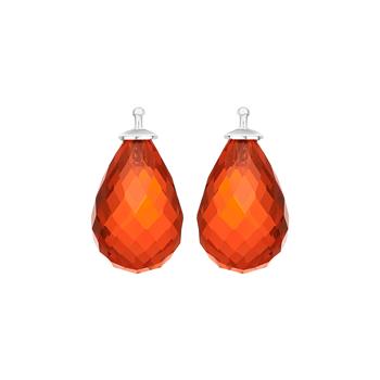 Glas facetteret farve68 m/rh sølv - par, från Heinzendorff