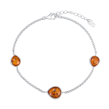 Sølv armbånd med rav, från Støvring Design