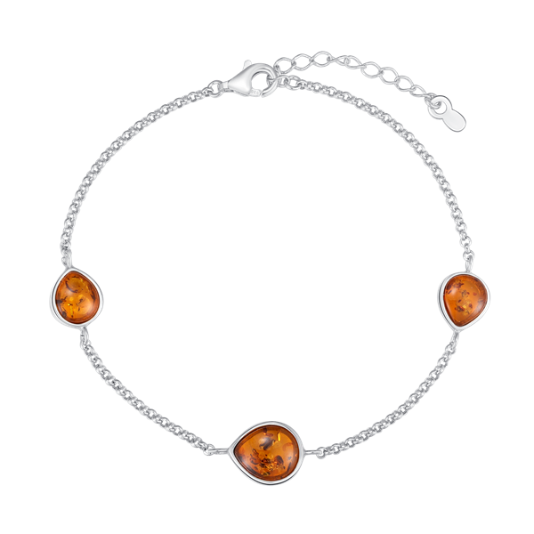 Sølv armbånd med rav, från Støvring Design