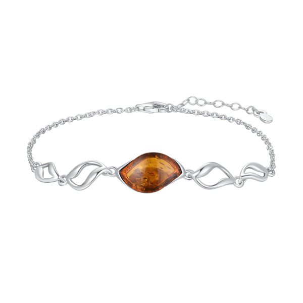 Sølv armbånd med rav, från Støvring Design