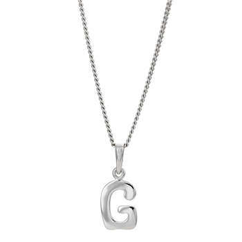 Rhod. sølvbogstav G 12mm inkl. kæde , från Siersbøl