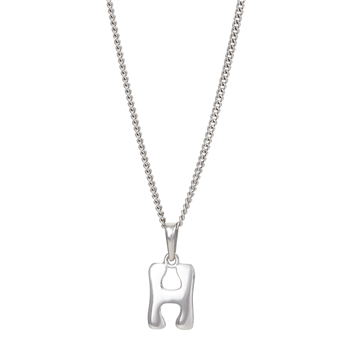 Rhod. sølvbogstav H 12mm inkl. kæde , från Siersbøl