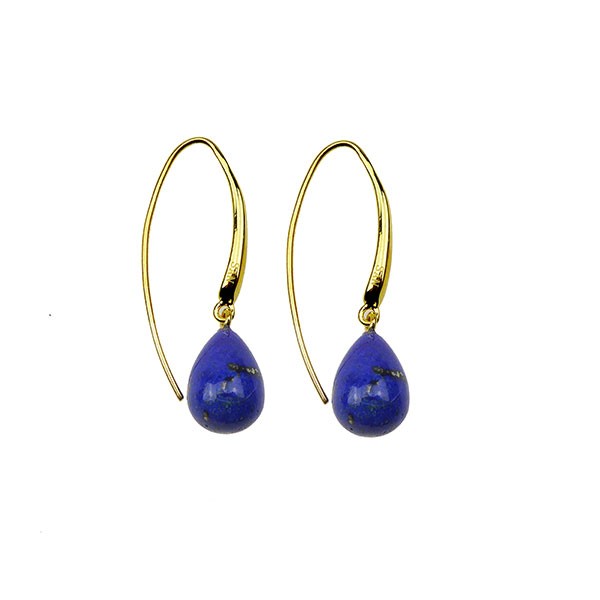 Øreringe - Forgyldt med Lapis 12x8mm Forgyldt pr.par, från San - Links of Joy