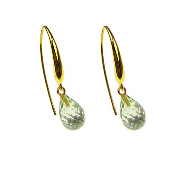 Øreringe med Grøn Ametyst 12x8mm & Forgyldt Grøn Ametyst & Forgyldt, från San - Links of Joy