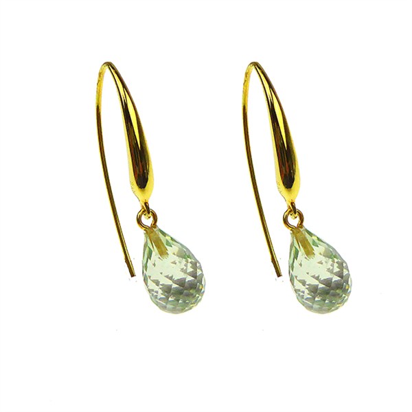 Øreringe med Grøn Ametyst 12x8mm & Forgyldt Grøn Ametyst & Forgyldt, från San - Links of Joy