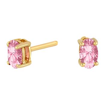 14kt. guldørestikker m/pink topas, från Siersbøl