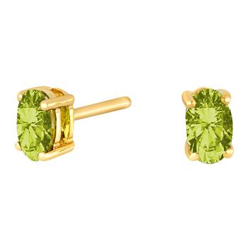 14kt. guldørestikker m/peridot, från Siersbøl