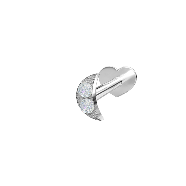 Rhd. sølv Labret måne m/ CZ 3,5mm PIERCE52 1stk, från Nordahl