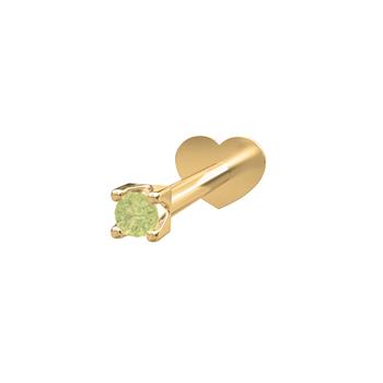 14kt. Labret-piercing peridot PIERCE52 1stk, från Nordahl