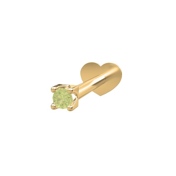 14kt. Labret-piercing peridot PIERCE52 1stk, från Nordahl