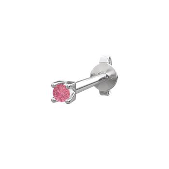 Rhod. sølvørestik m/pink topaz farve cz PIERCE52 1, från Nordahl